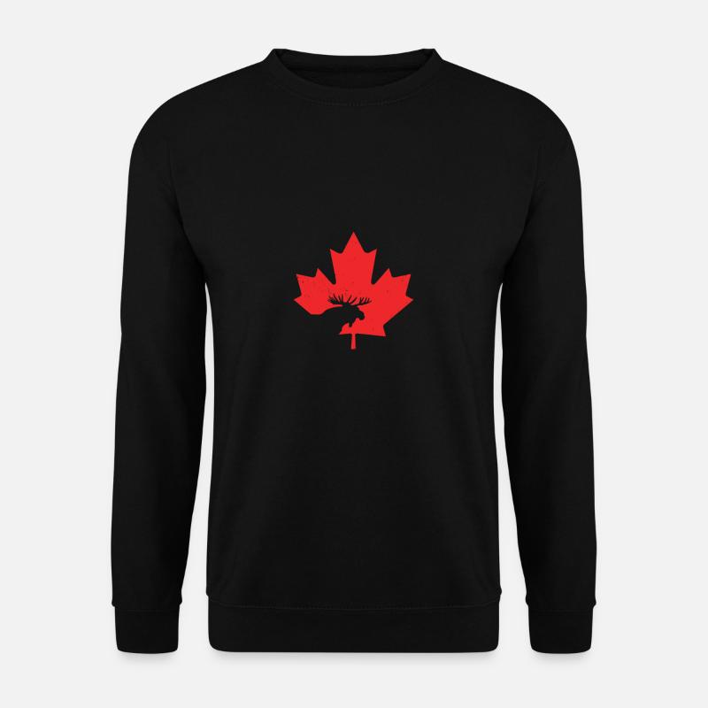 Maple Leaf Canada Day Elch Bleib ruhig - Unisex Pullover - Schwarz