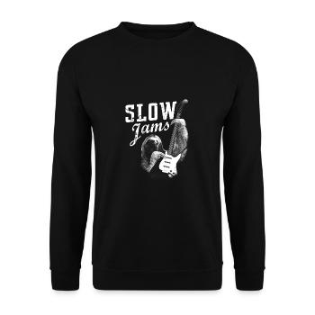Slow Jams Sloth Guitar Musician Sloth Gift - Unisex Sweatshirt - black - Front - Alina (178cm) & Michal (187cm)