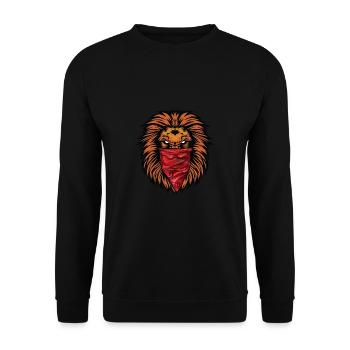 Lion Gangster Roaring Lion Red Bandanna - Unisex Sweatshirt - black - Front - Alina (178cm) & Michal (187cm)