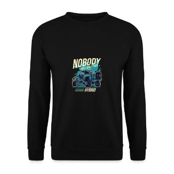 Niemand kümmert sich um Ihren Hybrid 4-Rad-Antrieb - Unisex Pullover - Schwarz - Vorne - Alina (178cm) & Michal (187cm)