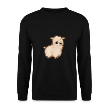 Idée cadeau alpaga lama marron aux yeux mignons - Sweat-shirt Unisexe - noir - Devant - Alina (178cm) & Michal (187cm)