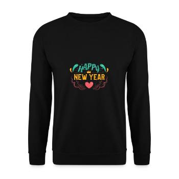 Bonne idée de cadeau de fête du nouvel an - Sweat-shirt Unisexe - noir - Devant - Alina (178cm) & Michal (187cm)