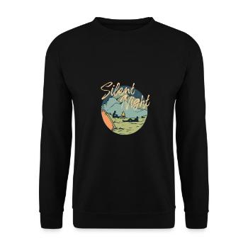 Quiet night "campfire" | Tshirt & Gift - Unisex Sweatshirt - black - Front - Alina (178cm) & Michal (187cm)