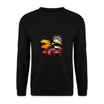 Surf d’été soleil bus palmiers - Sweat-shirt Unisexe - noir - Devant - Alina (178cm) & Michal (187cm)