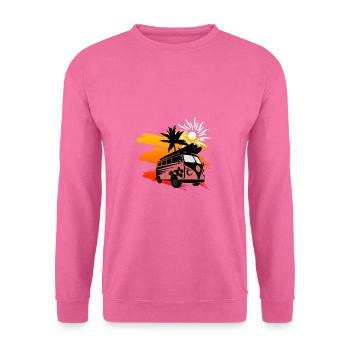 Surf d’été soleil bus palmiers - Sweat-shirt Unisexe - rose - Devant