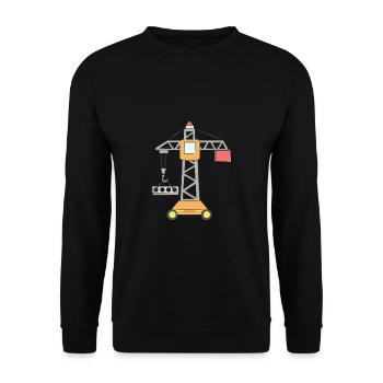 Crane children's construction site - Unisex Sweatshirt - black - Front - Alina (178cm) & Michal (187cm)