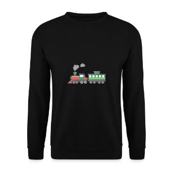Zug mit Wagons - Unisex Pullover - Schwarz - Vorne - Alina (178cm) & Michal (187cm)