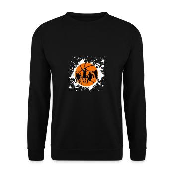 Basketball Fan Gift Hobby Ball Sport Game - Unisex Sweatshirt - black - Front - Alina (178cm) & Michal (187cm)
