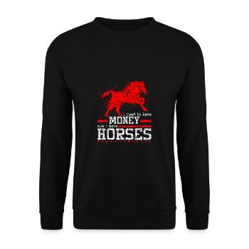 Horse money money horse ride pony gift funny - Unisex Sweatshirt - black - Front - Alina (178cm) & Michal (187cm)