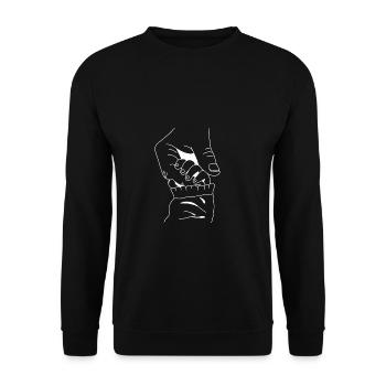 Mains de bébé avec la mère - Sweat-shirt Unisexe - noir - Devant - Alina (178cm) & Michal (187cm)