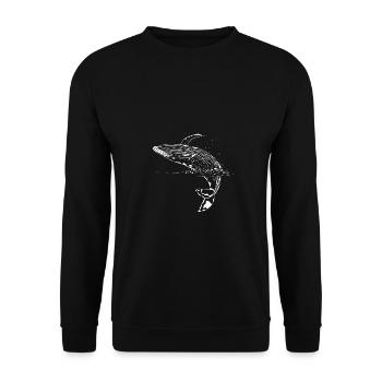 Blue whale Cetacea - Unisex Sweatshirt - black - Front - Alina (178cm) & Michal (187cm)