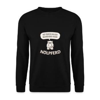 Nölpferd - Unisex Pullover - Schwarz - Vorne - Alina (178cm) & Michal (187cm)