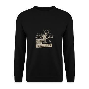 MIR REICHTS ICH GEH SCHAUKELN - Unisex Pullover - Schwarz - Vorne - Alina (178cm) & Michal (187cm)