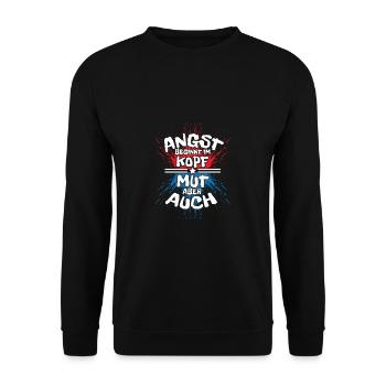FEAR BEGINS IN THE HEAD MUT BUT ALSO - Unisex Sweatshirt - black - Front - Alina (178cm) & Michal (187cm)