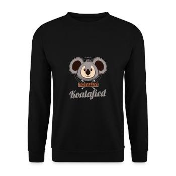 Totally Koalafied Funny Koala Bear Funny Meme - Unisex Pullover - Schwarz - Vorne - Alina (178cm) & Michal (187cm)