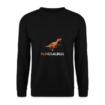 Laufen Dinosaurier Geschenk Dino lustig - Unisex Pullover - Schwarz - Vorne - Alina (178cm) & Michal (187cm)