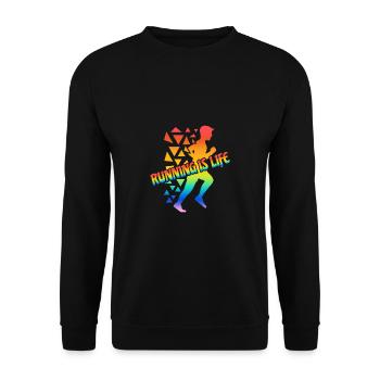 Marathon Geschenk Laufen Rennen - Unisex Pullover - Schwarz - Vorne - Alina (178cm) & Michal (187cm)