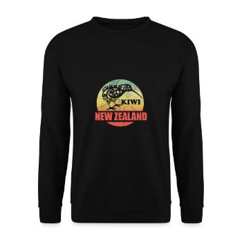 Kiwi New Zealand Cercle - Cadeau - Sweat-shirt Unisexe - noir - Devant - Alina (178cm) & Michal (187cm)