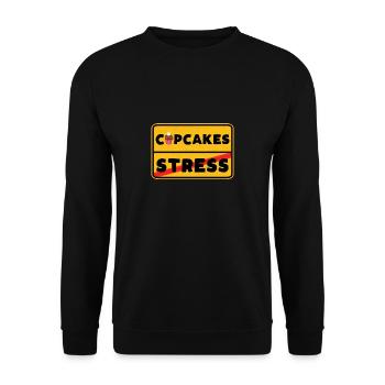Cupcake Street Sign Cake Cake Food Gift - Unisex Sweatshirt - black - Front - Alina (178cm) & Michal (187cm)