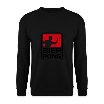 Bier Pong Fussball Alkohol Lustig Geschenk - Unisex Pullover - Schwarz - Vorne - Alina (178cm) & Michal (187cm)
