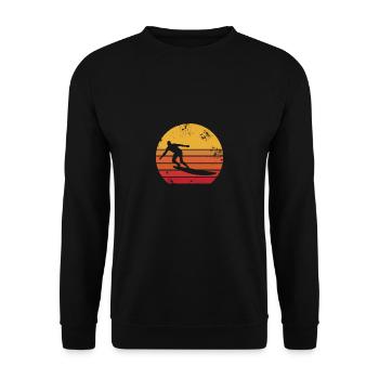 Surfer Vintage Retro - Unisex Sweatshirt - black - Front - Alina (178cm) & Michal (187cm)