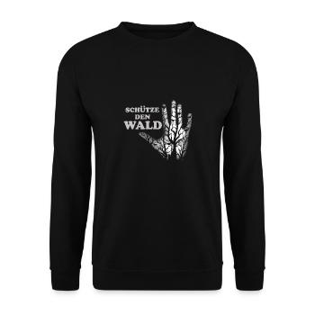 Umwelt schütze den Wald - Geschenk - Unisex Pullover - Schwarz - Vorne - Alina (178cm) & Michal (187cm)