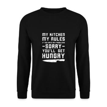 Chef cuisine cuisine cuisine restaurant cuisine - Sweat-shirt Unisexe - noir - Devant - Alina (178cm) & Michal (187cm)