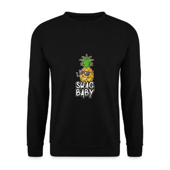 Ananas Sonnenbrille Cartoon Comic Sommer Geschenk - Unisex Pullover - Schwarz - Vorne - Alina (178cm) & Michal (187cm)