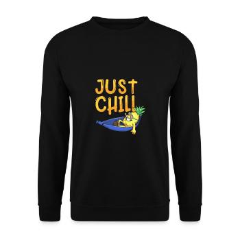 Pothead Pineapple Chilling Weed Hammock Joint - Unisex Sweatshirt - black - Front - Alina (178cm) & Michal (187cm)