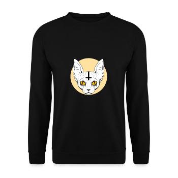 Chat Baphomet Satanique - Sweat-shirt Unisexe - noir - Devant - Alina (178cm) & Michal (187cm)
