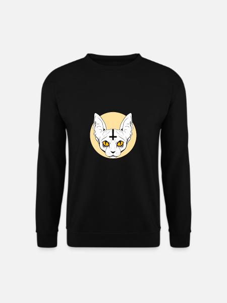 Satanic Baphomet Cat - Unisex Pullover - Schwarz