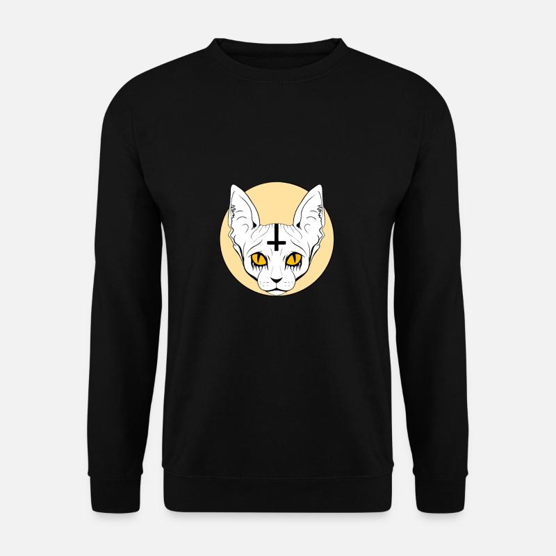 Satanic Baphomet Cat - Unisex Pullover - Schwarz
