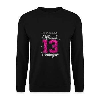 TEENAGER 13 ans 2007 13ème cadeau d'anniversaire - Sweat-shirt Unisexe - noir - Devant - Alina (178cm) & Michal (187cm)