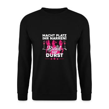 Junggesellinnenabschied Team Braut Geschenk - Unisex Pullover - Schwarz - Vorne - Alina (178cm) & Michal (187cm)