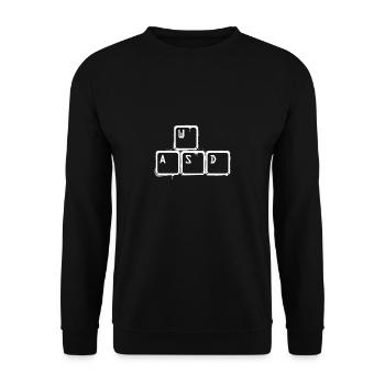 Nerd WASD Tastatur Gamer - Unisex Pullover - Schwarz - Vorne - Alina (178cm) & Michal (187cm)