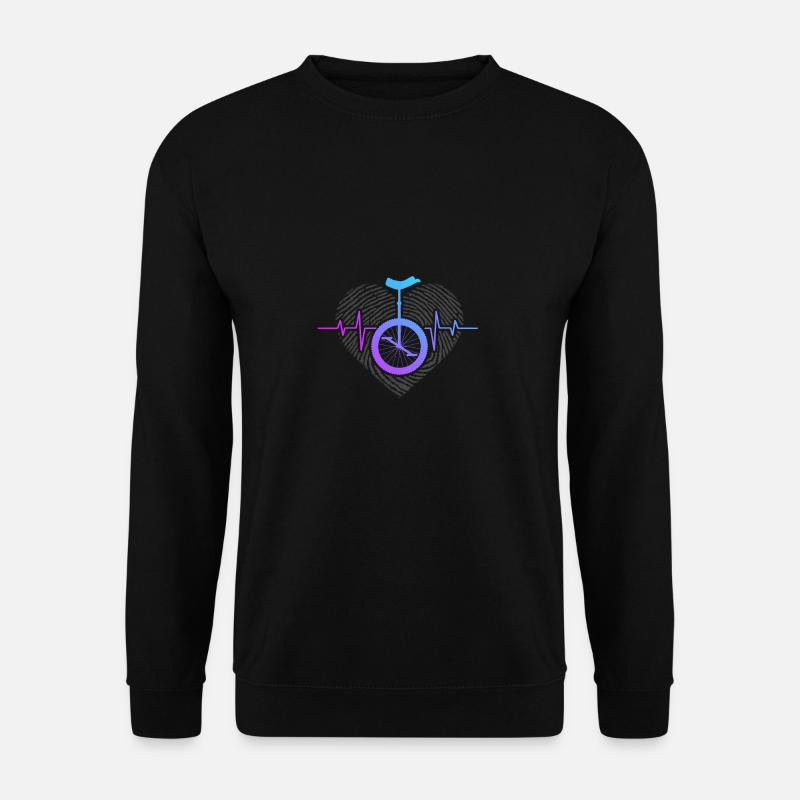 Einrad Herz Puls DNA Hobby Fahrrad - Unisex Pullover - Schwarz