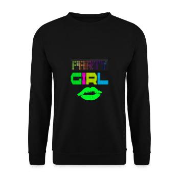 Party Girl Neon Rave Disco Dance Glow Gift - Unisex Sweatshirt - black - Front - Alina (178cm) & Michal (187cm)
