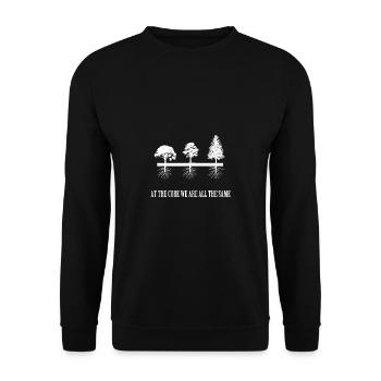 Contre le racisme| Design - Sweat-shirt Unisexe - noir - Devant - Alina (178cm) & Michal (187cm)