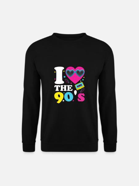 I love the 90's - Retro 90er Jahre Kostüm - Unisex Pullover - Schwarz