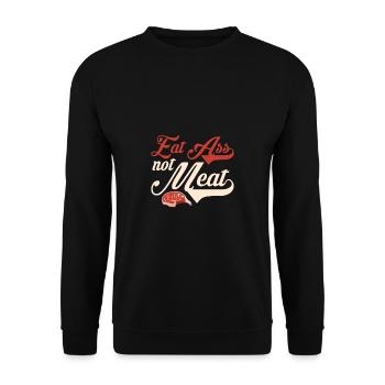 Eat Ass not Meat Strike Protest Gift - Unisex Sweatshirt - black - Front - Alina (178cm) & Michal (187cm)