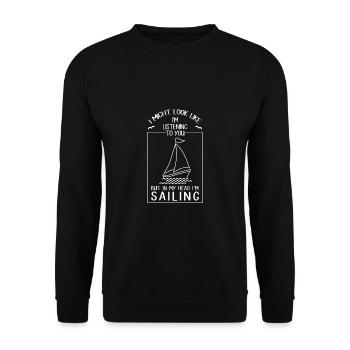 Bateau à voile Segelbook Sailing Sailor - Sweat-shirt Unisexe - noir - Devant - Alina (178cm) & Michal (187cm)