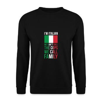 Drapeau Italie Drapeau Drôle Drapeau Mafia Dire Italienne - Sweat-shirt Unisexe - noir - Devant - Alina (178cm) & Michal (187cm)