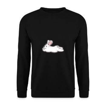 White Rabbit Rabbit Rabbit Comic Gift - Unisex Sweatshirt - black - Front - Alina (178cm) & Michal (187cm)