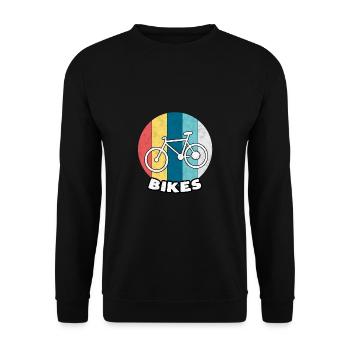 Bicycle Gear Bike Wheel Pedal Sport Gift - Unisex Sweatshirt - black - Front - Alina (178cm) & Michal (187cm)