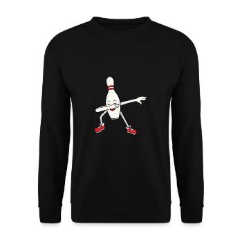 Bowling Bowler Pin Dabbing Dab Tanz Geschenk - Unisex Pullover - Schwarz - Vorne - Alina (178cm) & Michal (187cm)