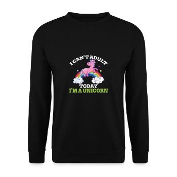 Ich bin nicht erwachsen - Unisex Pullover - Schwarz - Vorne - Alina (178cm) & Michal (187cm)