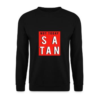 Nicht heute Satan - Unisex Pullover - Schwarz - Vorne - Alina (178cm) & Michal (187cm)