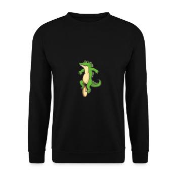 Einrad Krokodil Alligator Kinder Zirkus Geschenk - Unisex Pullover - Schwarz - Vorne - Alina (178cm) & Michal (187cm)