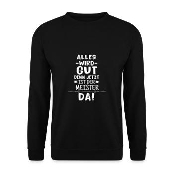 Conclusion Motto | graduation - design - Unisex Sweatshirt - black - Front - Alina (178cm) & Michal (187cm)