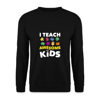 Professeur d'autisme - Sweat-shirt Unisexe - noir - Devant - Alina (178cm) & Michal (187cm)